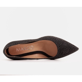 Marco Shoes Eleganckie czółenka damskie ze skóry zamszowej czarne 5
