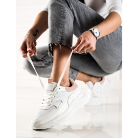 TRENDI Stylowe Sneakersy Z Brokatem białe 2