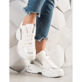 TRENDI Sneakersy Fashion beżowy białe 3