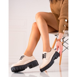 Beżowe półbuty na platformie La.Fi beżowy 1