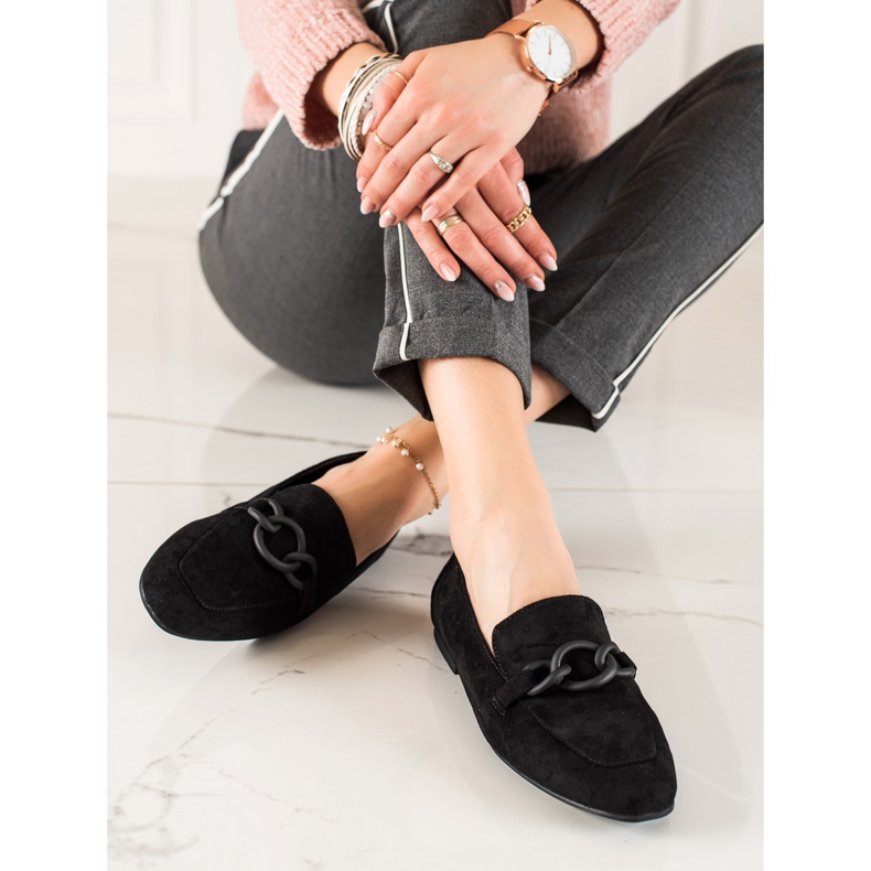 Zamszowe Mokasyny LA.FI czarne 1