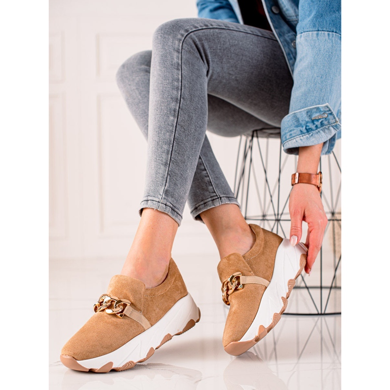 W. Potocki Zamszowe Sneakersy Potocki beżowy 1