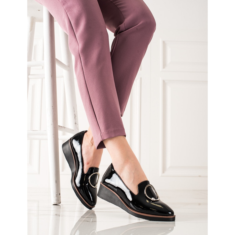 W. Potocki Lakierowane półbuty Potocki czarne 1