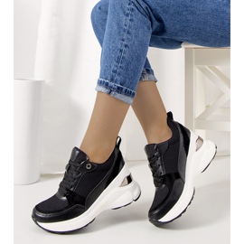 Czarne sneakersy na koturnie Cleveland 1