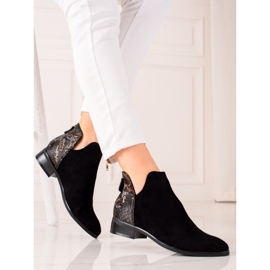 Czarne botki z wycięciem Vinceza brązowe 1