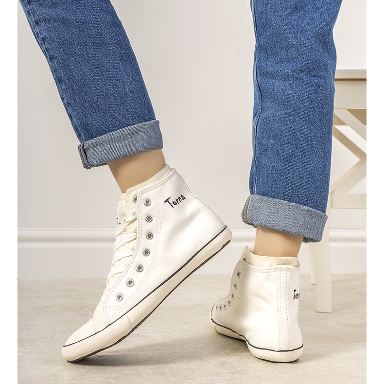 #uszkodzone# Białe trampki damskie za kostkę Torna #USZKODZONE# 2