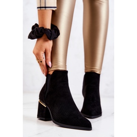 PS1 Zamszowe Botki Kowbojki Ażurowe Czarne Helloni 2