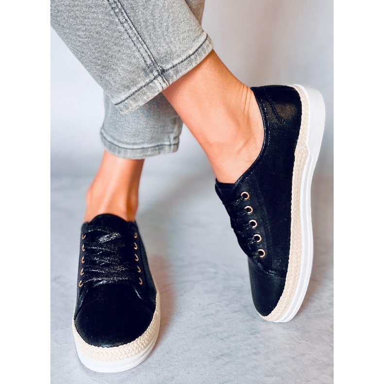 Espadryle sznurowane Zillo Black czarne 2