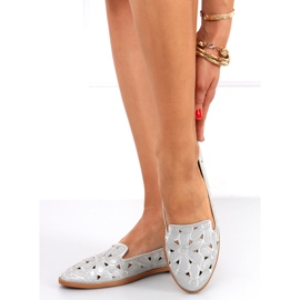 Baleriny ażurowe Ragna Silver szare 1