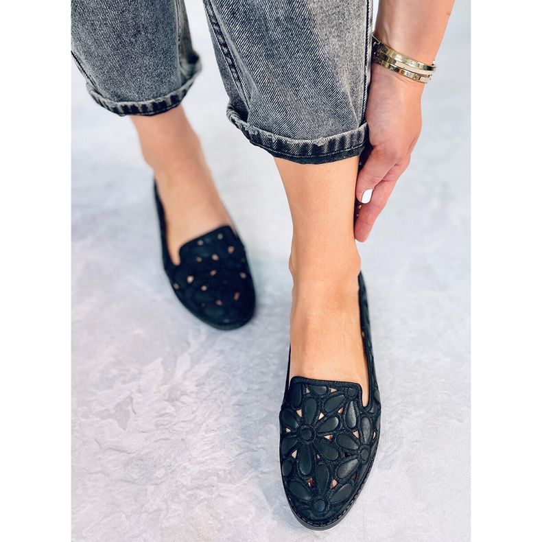 Baleriny ażurowe Ragna Black czarne 1