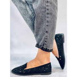 Baleriny ażurowe Ragna Black czarne 2