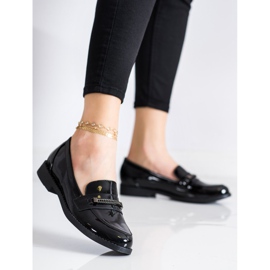 TRENDI Eleganckie Lakierowane Półbuty czarne 2