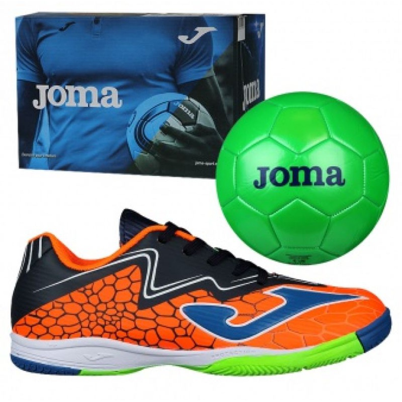 Buty halowe Joma Super Copa In Jr SCJS.808.IN czarne niebieskie pomarańczowe zielone pomarańczowe 1