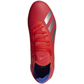 Buty piłkarskie adidas X 18.3 Fg Jr BB9371 wielokolorowe pomarańcze i czerwienie 1