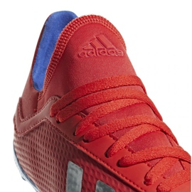 Buty piłkarskie adidas X 18.3 Fg Jr BB9371 wielokolorowe pomarańcze i czerwienie 4