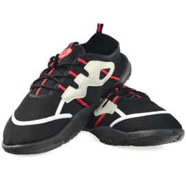 Buty plażowe Aqua-speed czarno szaro czerwone 19A czarne szare 1