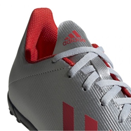 Buty piłkarskie adidas X 19.4 Tf Jr F35348 srebrny czerwone 1