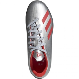 Buty piłkarskie adidas X 19.4 Tf Jr F35348 srebrny czerwone 2