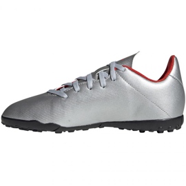 Buty piłkarskie adidas X 19.4 Tf Jr F35348 srebrny czerwone 3