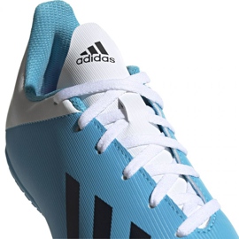 Buty piłkarskie adidas X 19.4 In Jr F35352 niebiesko białe wielokolorowe niebieskie 2