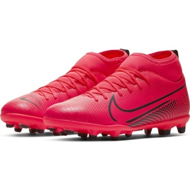 Buty piłkarskie Nike Mercurial Superfly 7 Club FG/MG Jr AT8150-606 czerwone pomarańcze i czerwienie 3