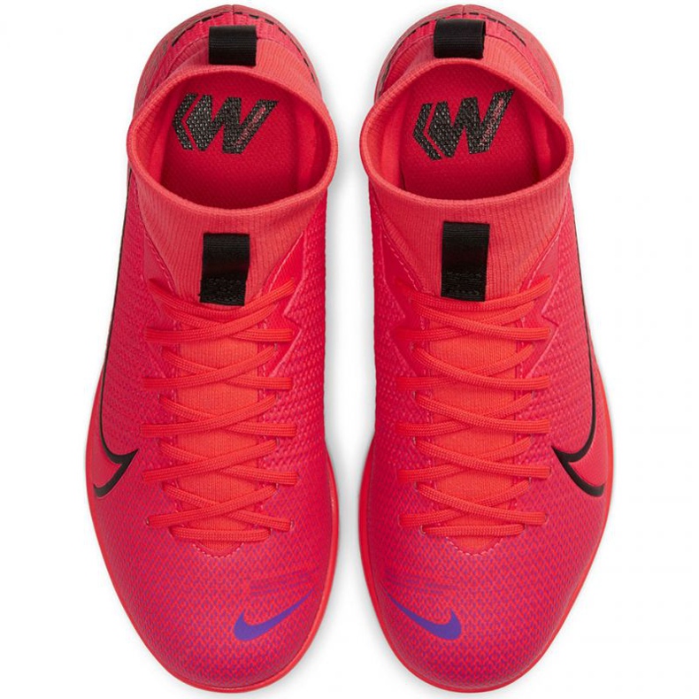 Buty halowe Nike Mercurial Superfly 7 Academy Ic Jr AT8135-606 czerwone pomarańcze i czerwienie 1