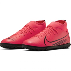 Buty piłkarskie Nike Mercurial Superfly 7 Club Tf Jr AT8156-606 czerwone pomarańcze i czerwienie 3
