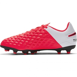 Buty piłkarskie Nike Tiempo Legend 8 Club FG/MG Jr AT5881-606 czerwone pomarańcze i czerwienie 1