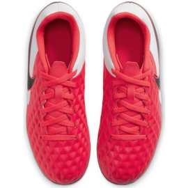 Buty piłkarskie Nike Tiempo Legend 8 Club FG/MG Jr AT5881-606 czerwone pomarańcze i czerwienie 2