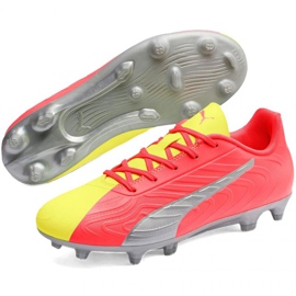 Buty piłkarskie Puma One Jr 20.4 Osg Fg Ag 105973 01 czerwone żółcie 3