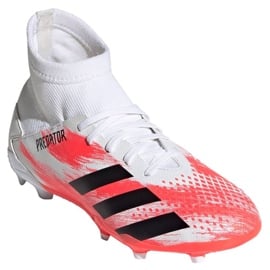 Buty piłkarskie adidas Predator 20.3 Fg Jr EG0927 białe wielokolorowe 3