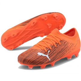 Buty piłkarskie Puma Ultra 3.1 Fg Ag Jr 106098 01 wielokolorowy, pomarańczowy pomarańcze i czerwienie 3