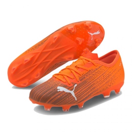 Buty piłkarskie Puma Ultra 1.1 Fg Ag Jr 106097 01 wielokolorowe pomarańcze i czerwienie 3