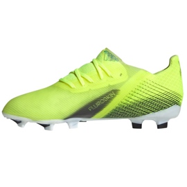 Buty piłkarskie adidas X Ghosted.1 Fg Jr FW6955 biały, żółto-zielony neon zielone 2