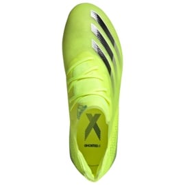 Buty piłkarskie adidas X Ghosted.1 Fg Jr FW6955 biały, żółto-zielony neon zielone 3