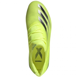 Buty piłkarskie adidas X Ghosted.1 Fg Jr FW6955 biały, żółto-zielony neon zielone 5