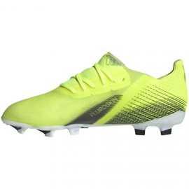 Buty piłkarskie adidas X Ghosted.1 Fg Jr FW6955 biały, żółto-zielony neon zielone 6