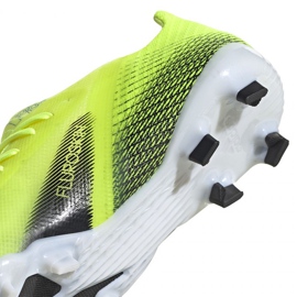 Buty piłkarskie adidas X Ghosted.1 Fg Jr FW6955 biały, żółto-zielony neon zielone 8