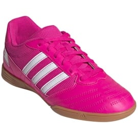 Buty piłkarskie adidas Super Sala Jr G55911 różowy,biały róże i fiolety 3