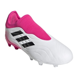 Buty piłkarskie adidas Copa Sense.3 Fg Ll Jr FX1983 granatowy, biały, różowy białe 3