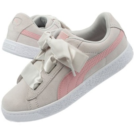 Buty Puma Suede Heart Circles Jr 370569 01 różowe szare 1