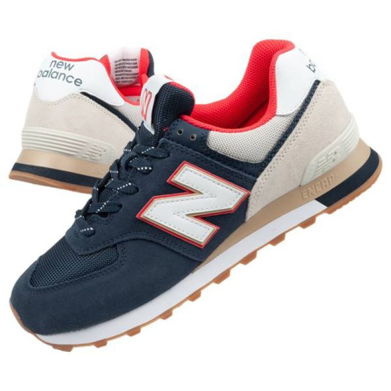 Buty New Balance M Ml574Skb beżowy białe czerwone granatowe 1