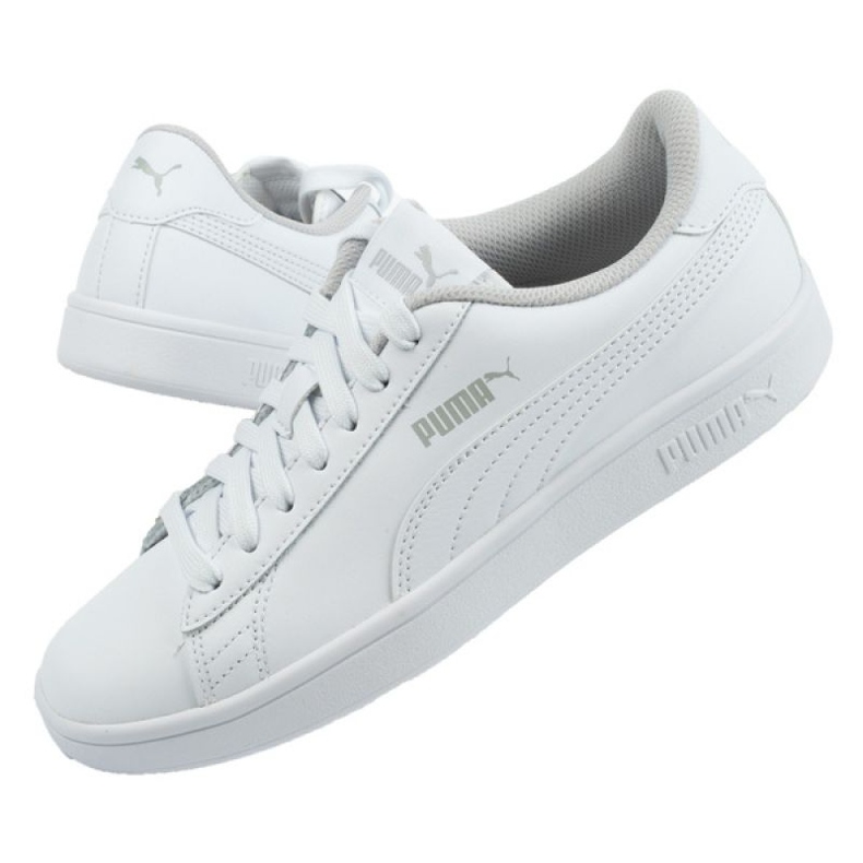 Buty Puma Smash V2 Jr 365170 02 białe niebieskie 1