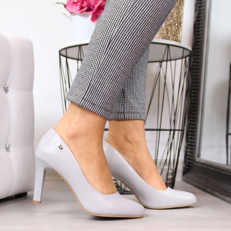 Czółenka na słupku Sergio Leone W SK3AD szare 2