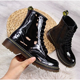 Glany skórzane lakierowane Filippo W PAW78 ocieplane czarne 1