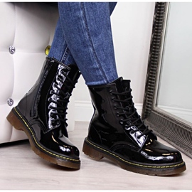 Glany skórzane lakierowane Filippo W PAW78 ocieplane czarne 2