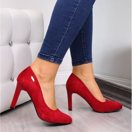 Czółenka na słupku Sergio Leone W SK3AN czerwone 2