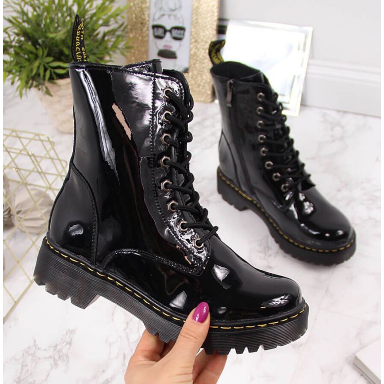 Glany skórzane lakierowane Filippo W PAW80B czarne 1