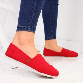 Tenisówki slip on tomsy News W EVE275C czerwone 2