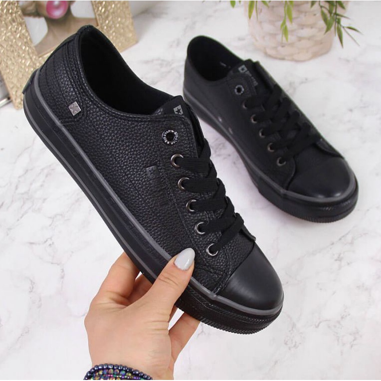 Trampki niskie z eko skóry Big Star II274002 W czarne 1